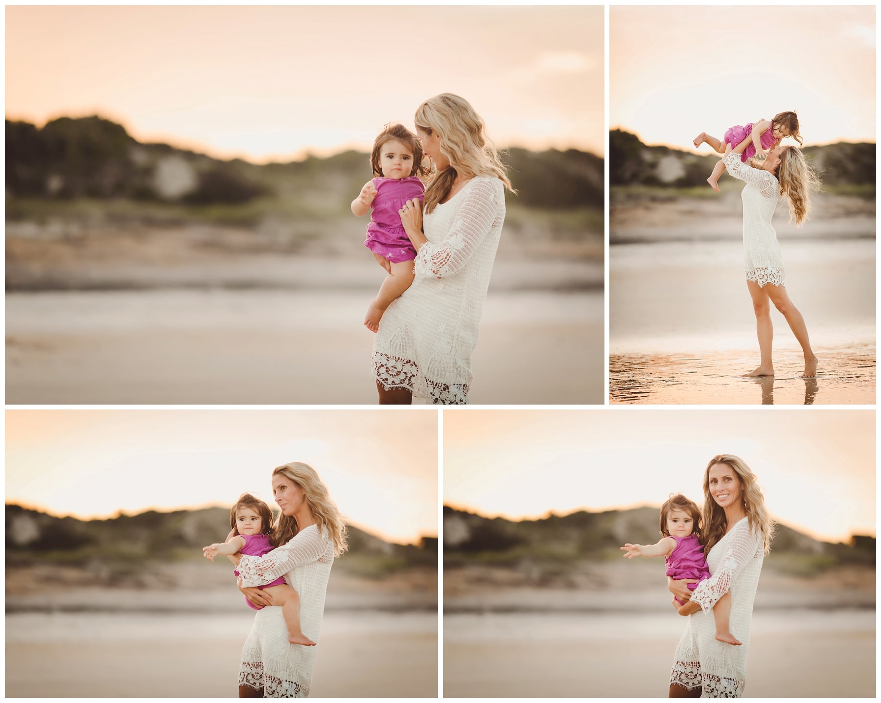 Mom and daughter at sunset on the beach www.808photographyjax.com