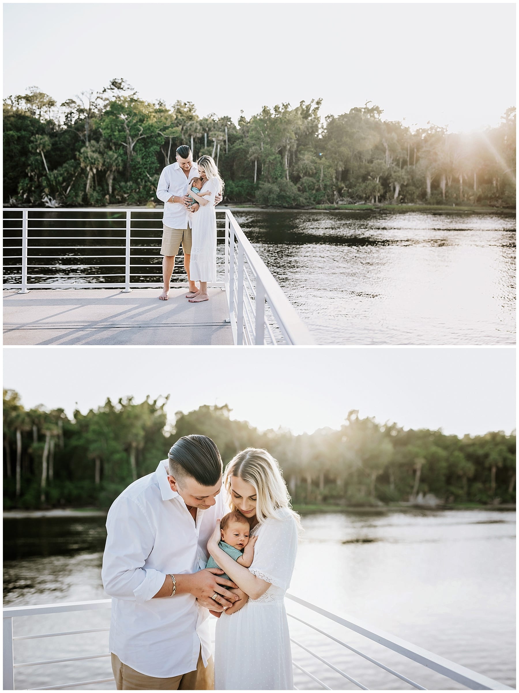 Jacksonville Outdoor Newborn Session on the River Dock